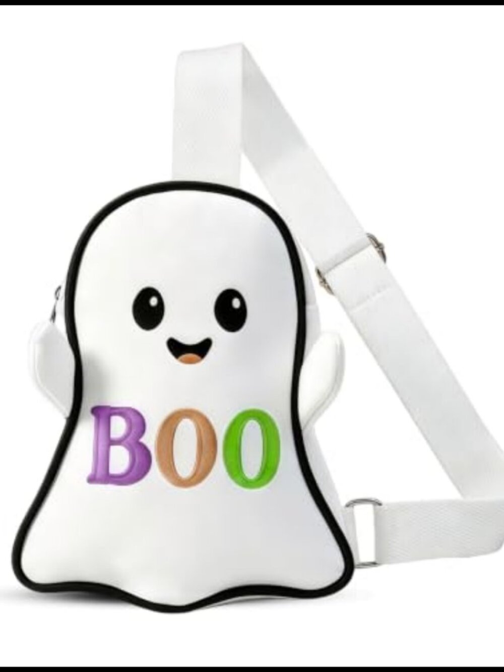 Girls Ghost Crossbody Bag Embroidered BOO Halloween Purse